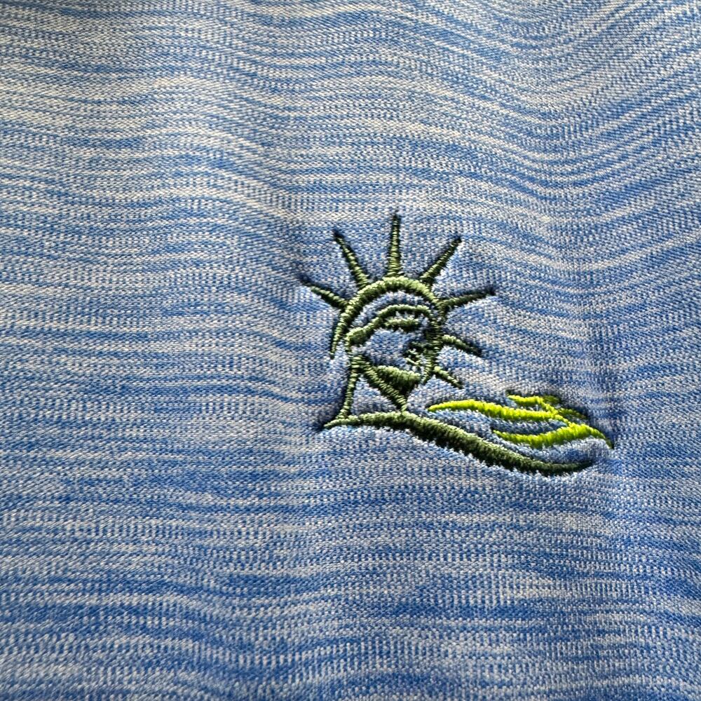 Peter Millar Polo Shirt Mens Small Blue Featherweight UPF 50+ LIBERTY NATIONAL - Picture 4 of 7